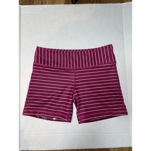 IAB MFG Womens 8/M Burgundy White Athletic Bike Shorts Stretch Performance New
